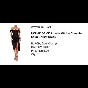 House of CB Black One Shoulder Satin Dress